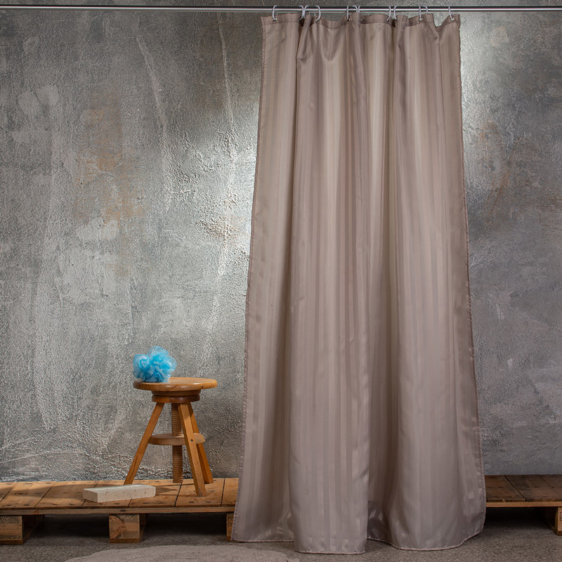 Κουρτίνα Μπάνιου Με Κρίκους Melinen Jacquard Grey 180×180